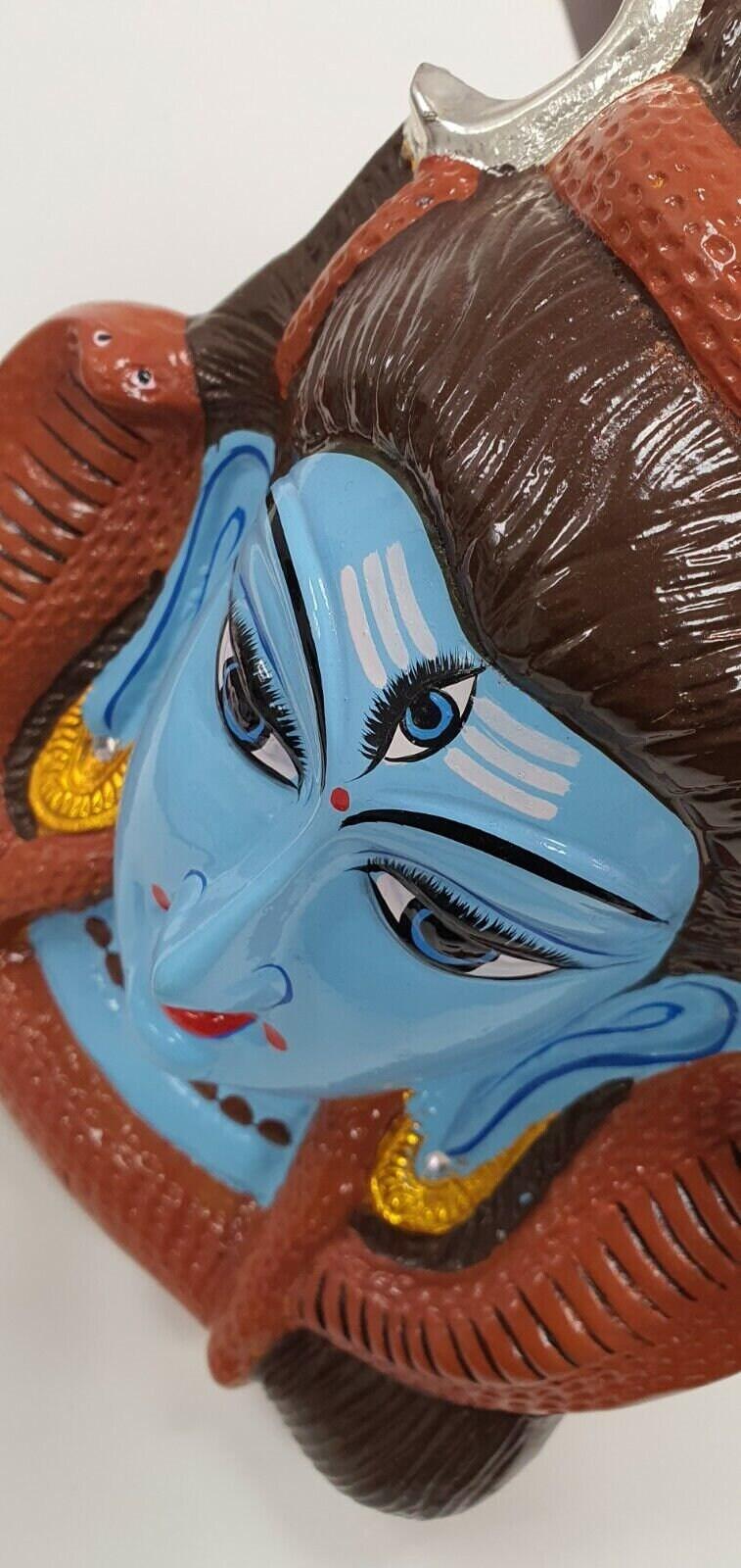 LARGE Rare Lord Shiva/Shivji Ji Wall Hanging Face , Solid Alloy, Built to Last