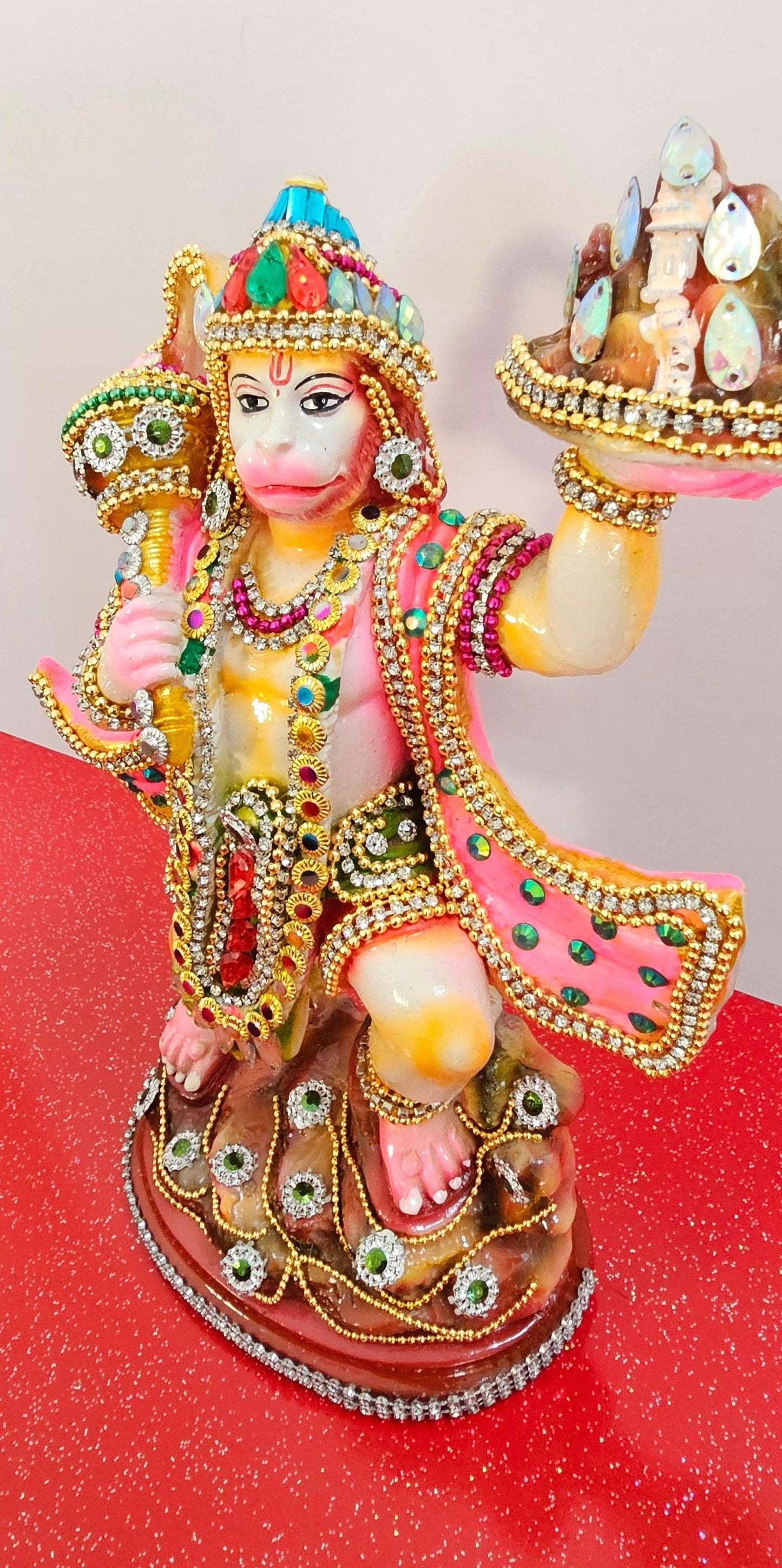 Rare hand decorated Lord Hanuman ( Bajrangbali ) statue