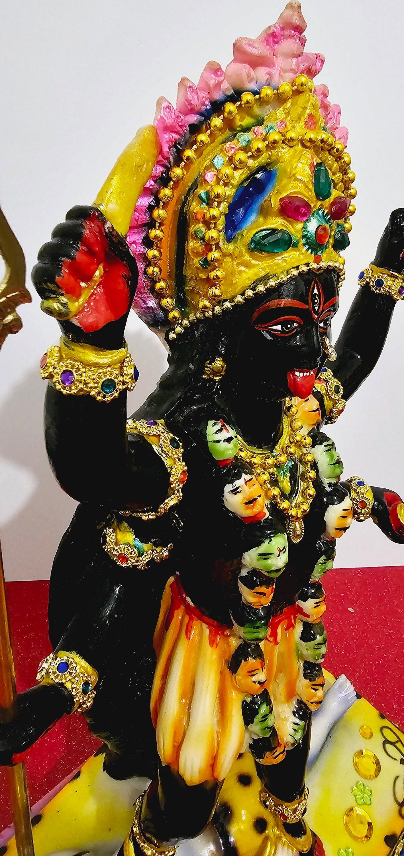 Large Goddess Kali Maa Statue , Quality Stone Decorated