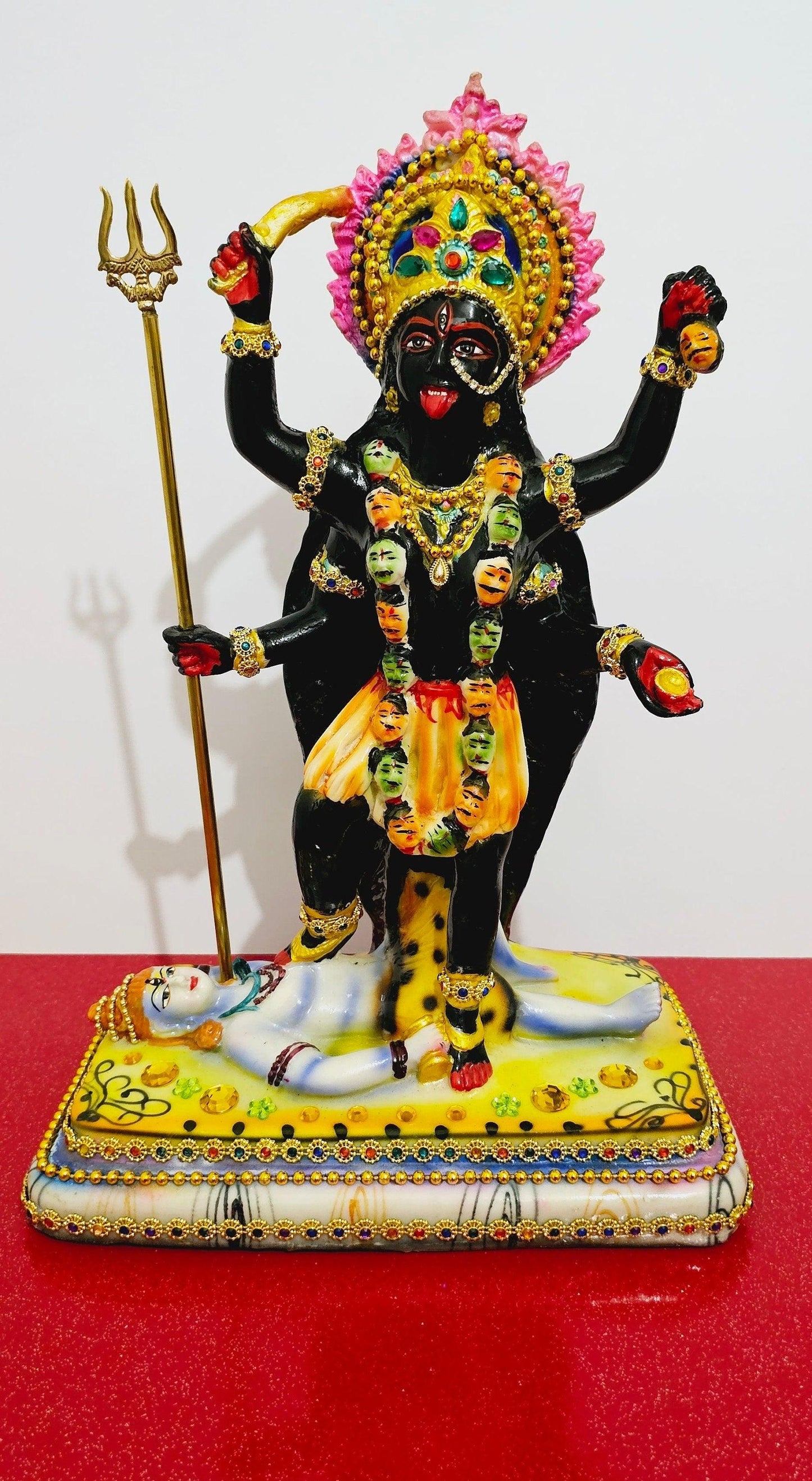 Large Goddess Kali Maa Statue , Quality Stone Decorated