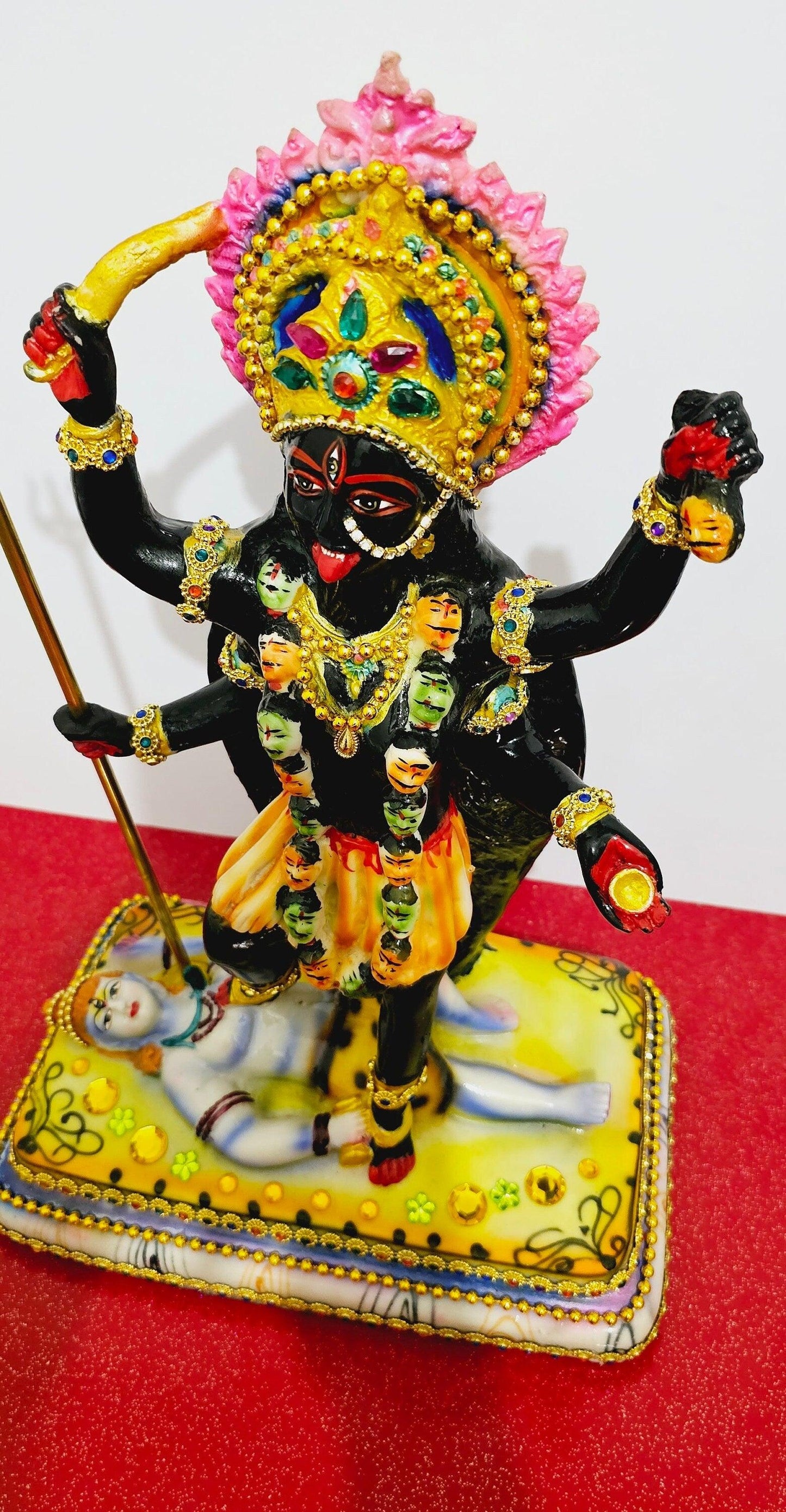 Large Goddess Kali Maa Statue , Quality Stone Decorated