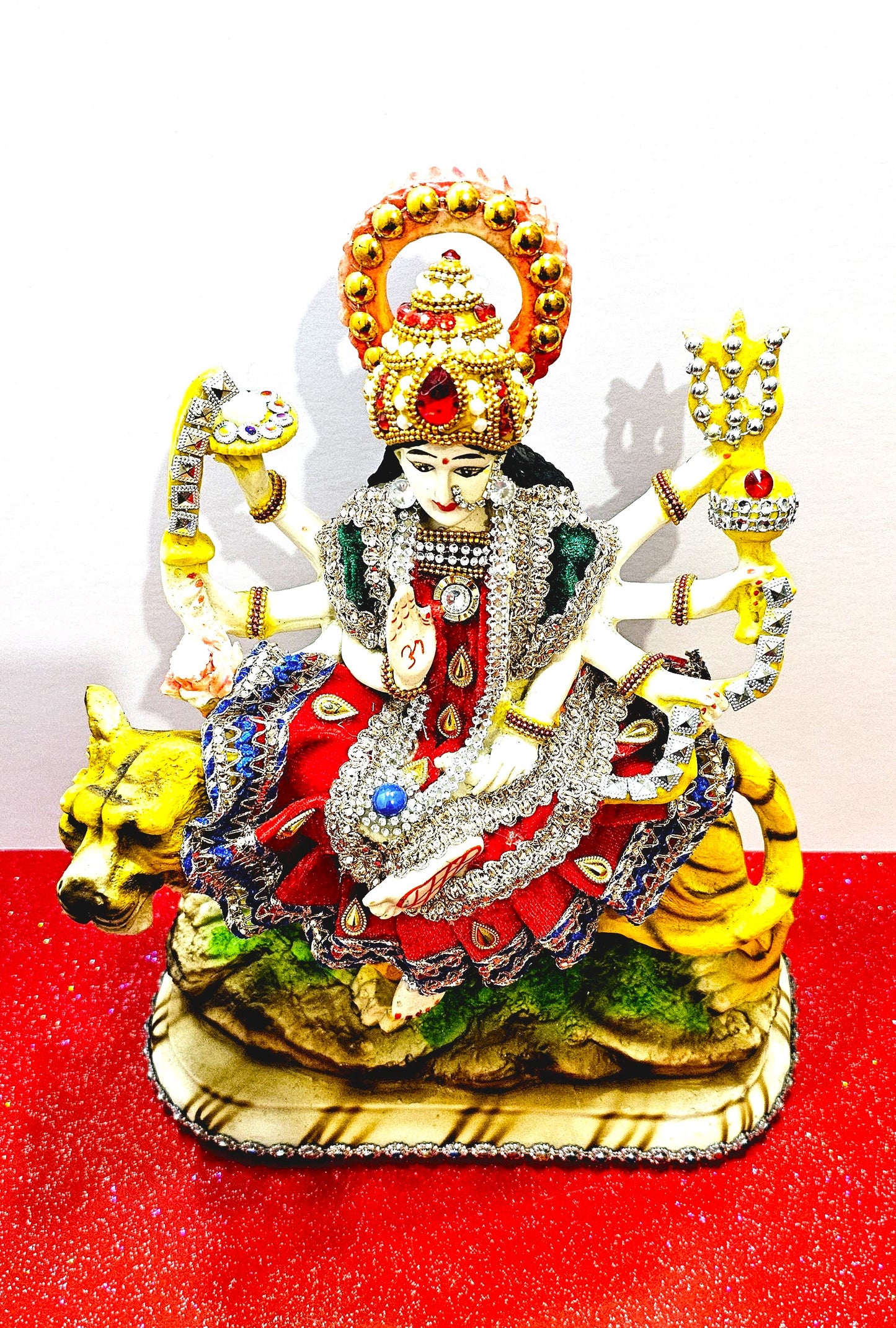 Rare Sherawali Mata ( Durga ) Decorated Statue
