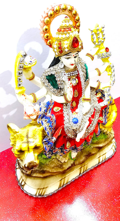 Rare Sherawali Mata ( Durga ) Decorated Statue