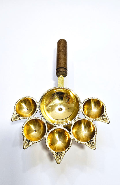 Brass Aarti 5 Diya