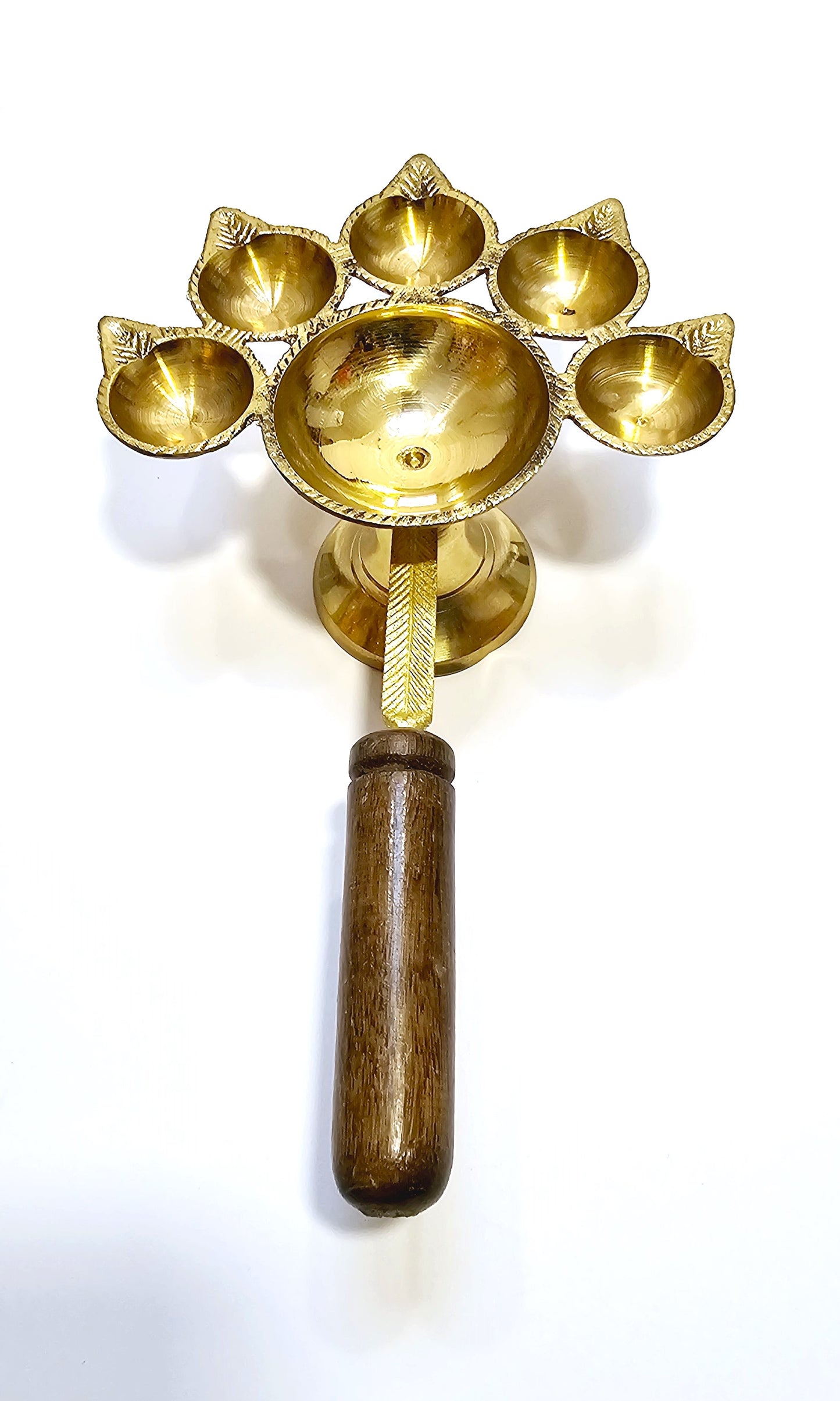 Brass Aarti Puja / Pooja / Diwali / Festival 5 Diya / Diva Lamp