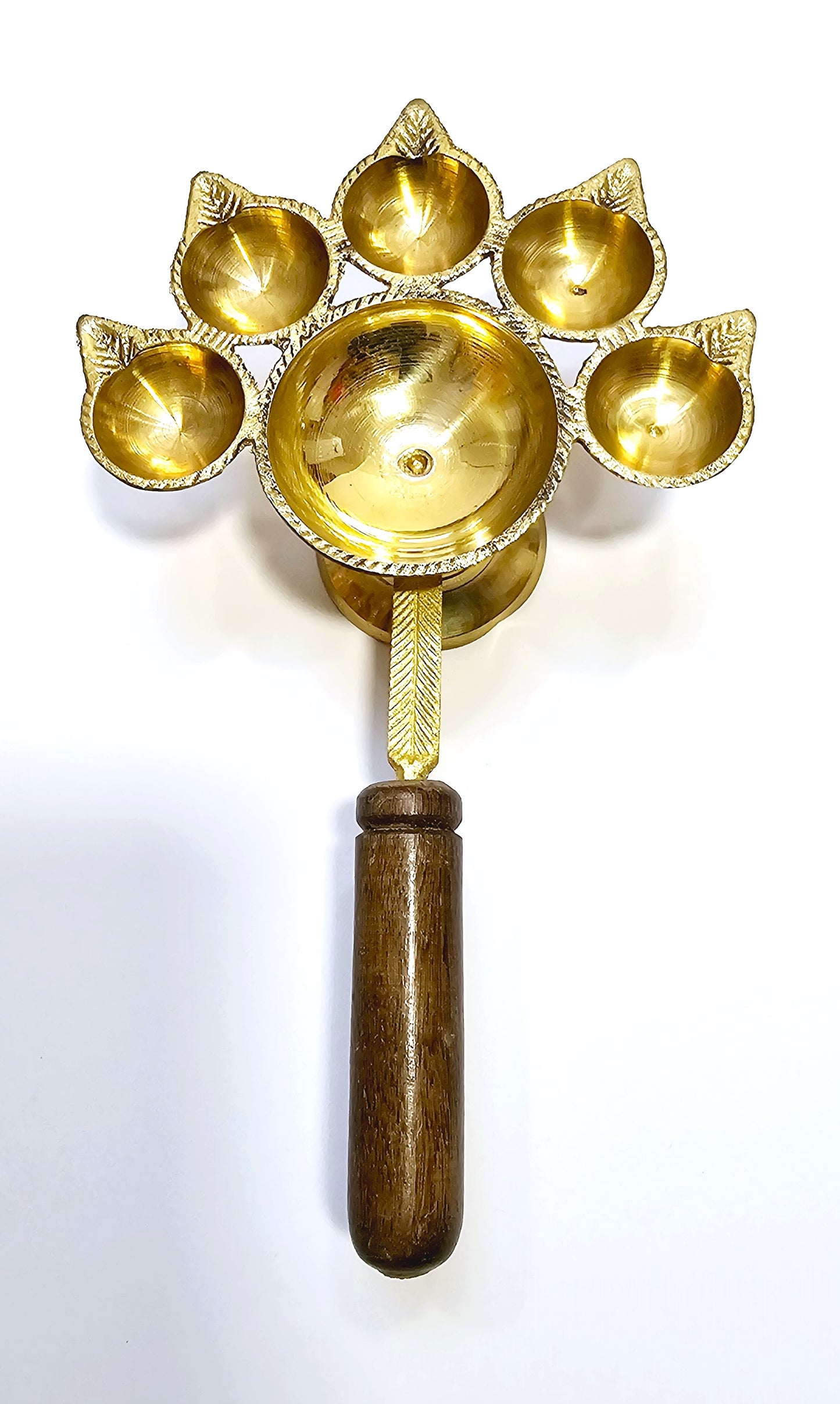 Brass Aarti Puja / Pooja / Diwali / Festival 5 Diya / Diva Lamp