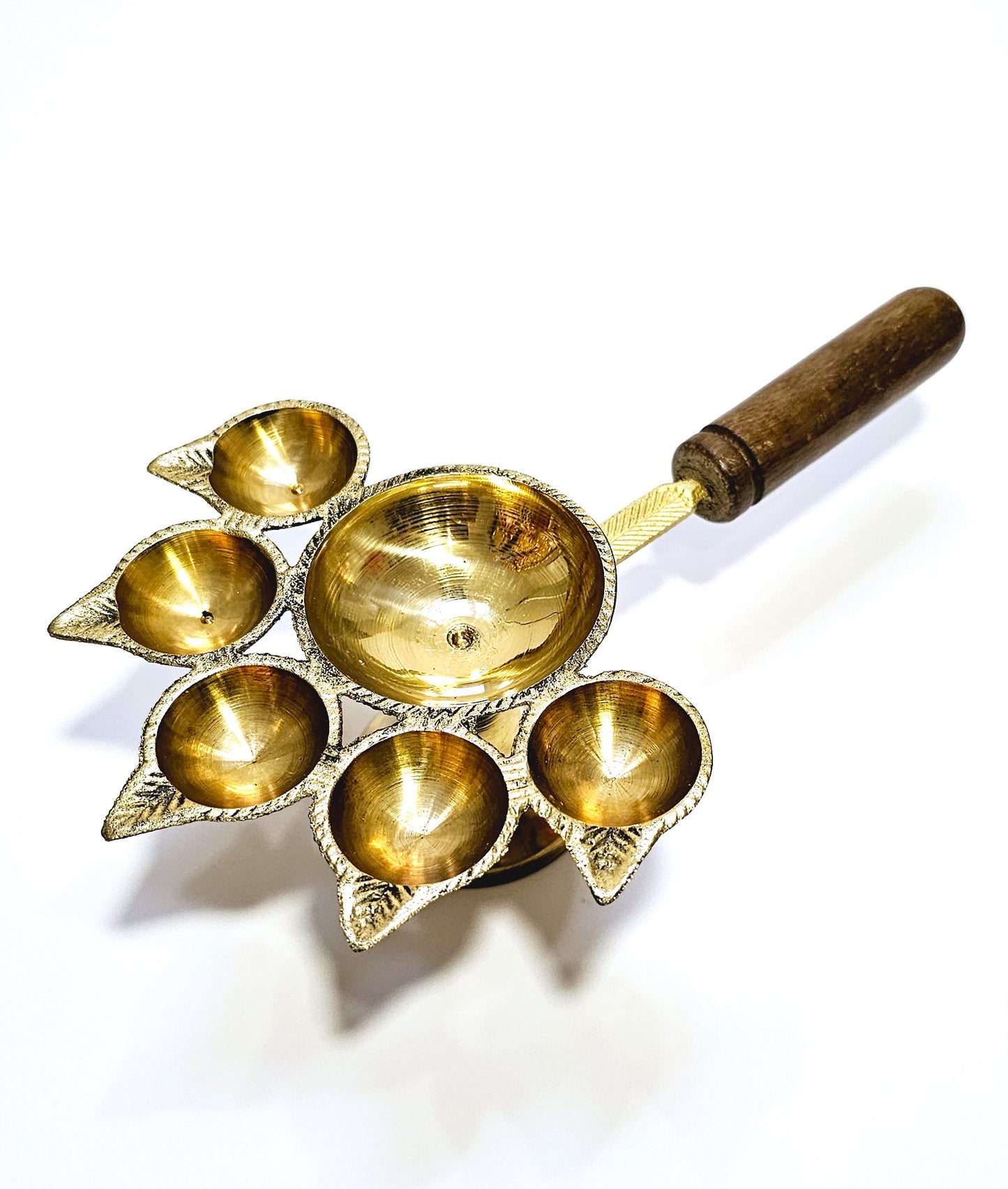 Brass Aarti Puja / Pooja / Diwali / Festival 5 Diya / Diva Lamp