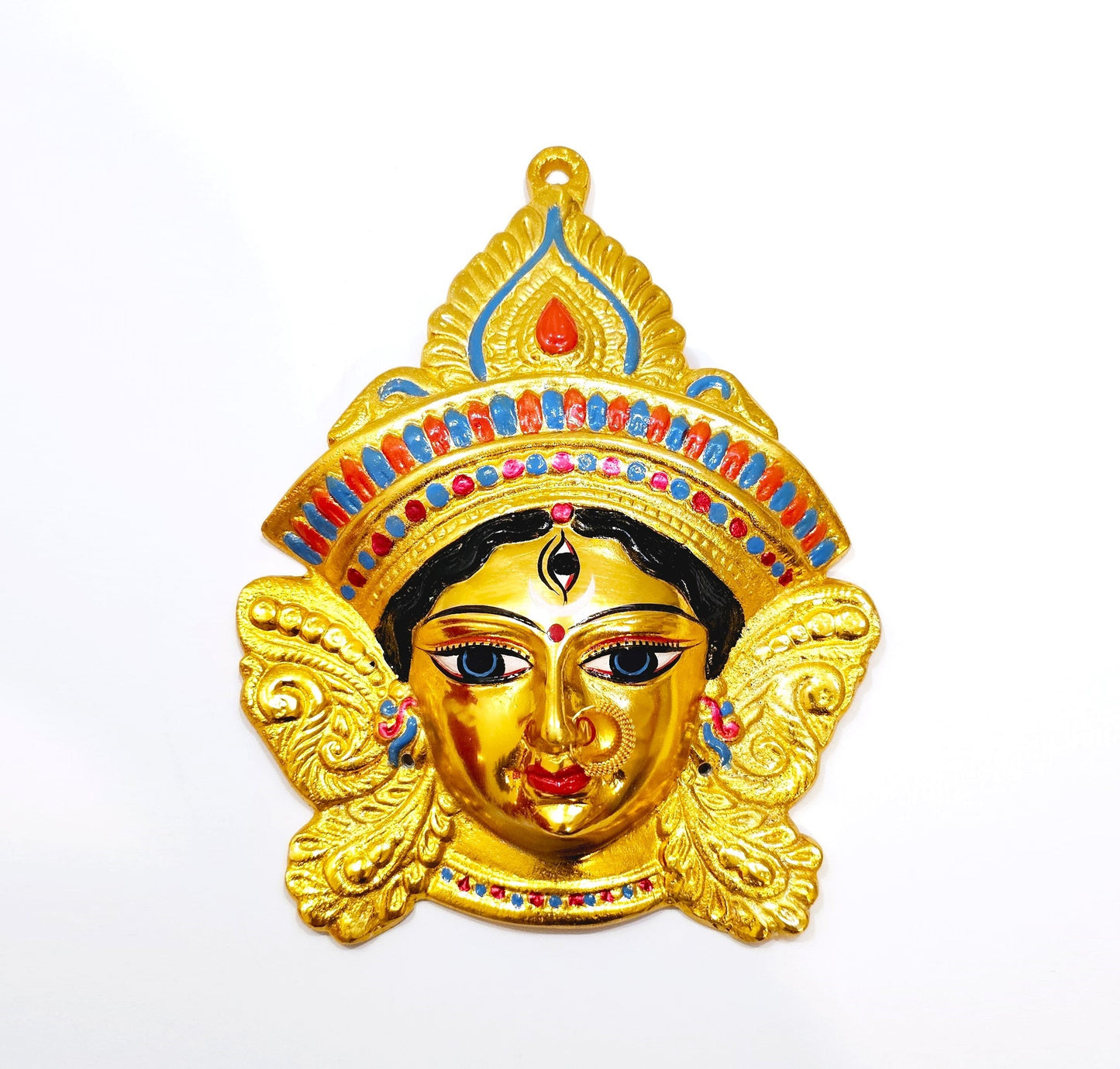 Goddess Durga wall hanging face Gold