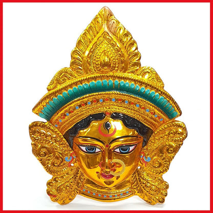 Gold Kali Durga wall hanging face