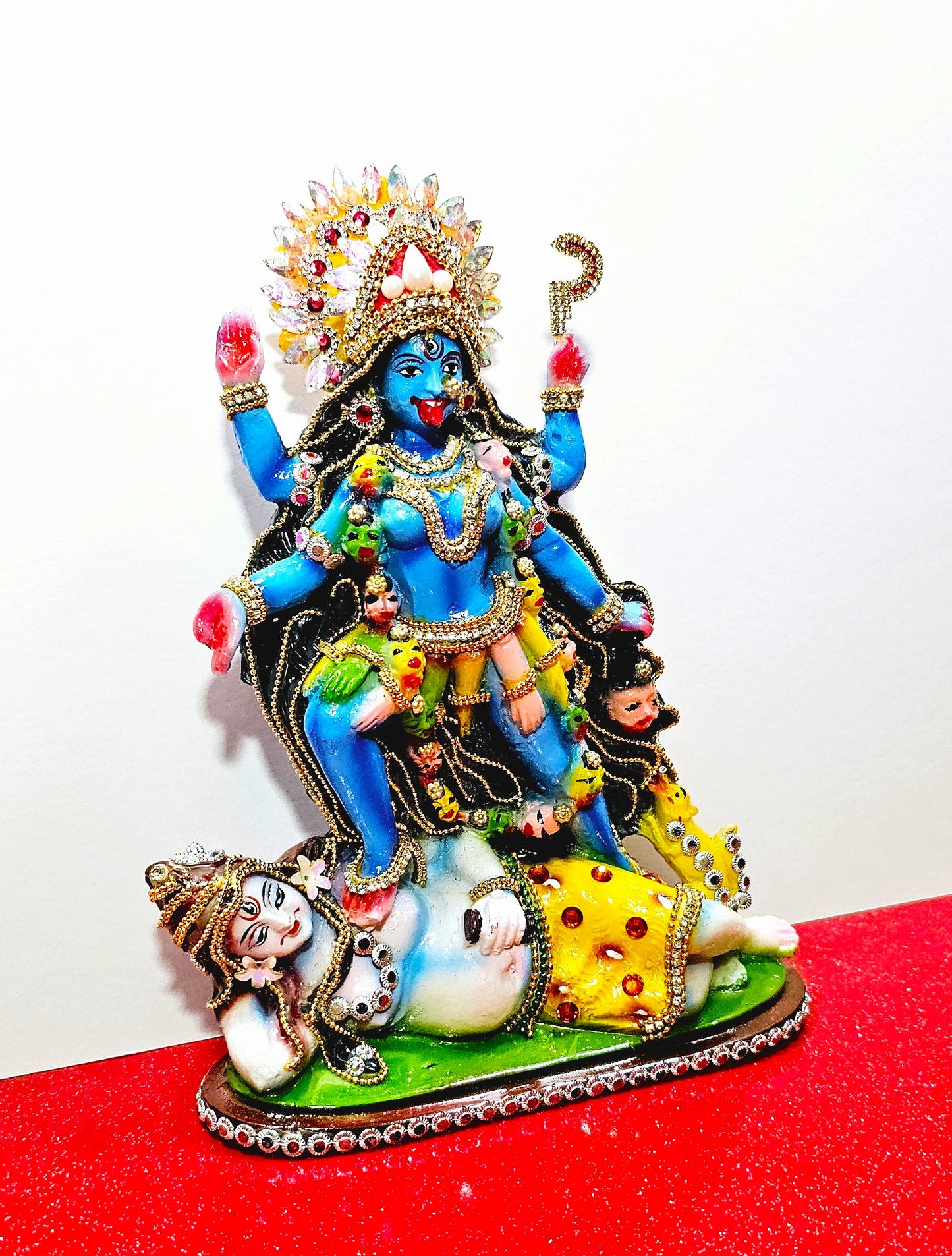 Rare hand decorated Goddess Kali Maa Lord Shiva Statue