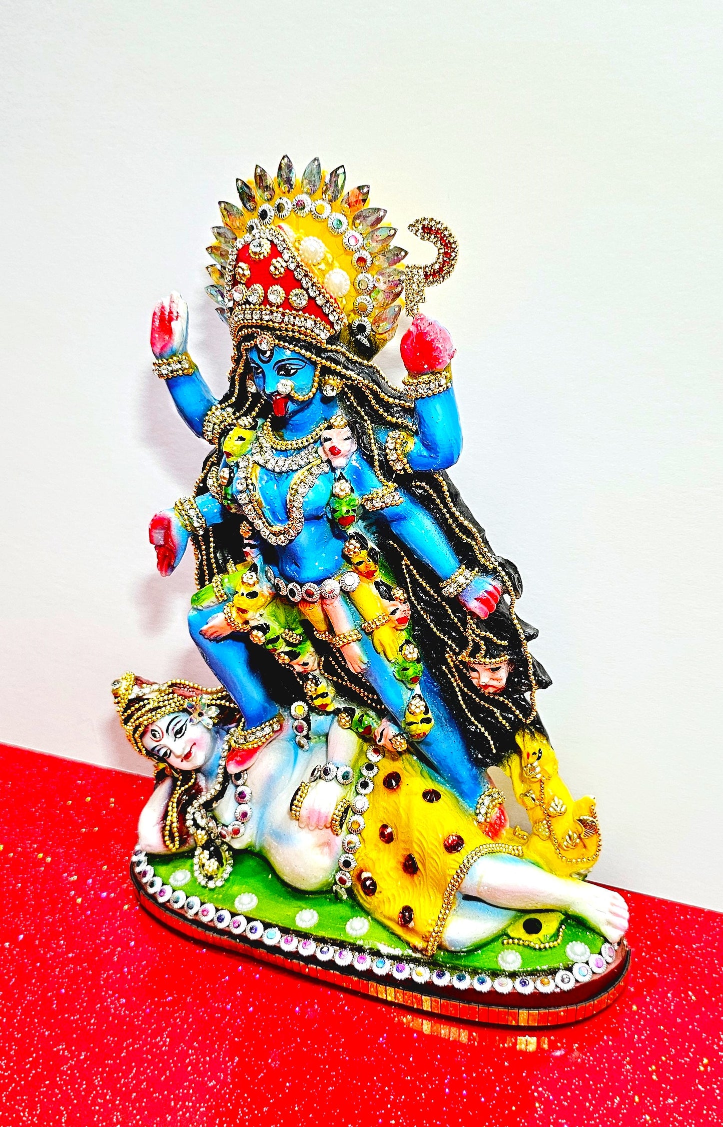 Rare hand decorated Goddess Kali Maa Lord Shiva Statue