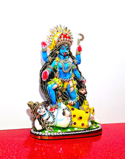 Rare hand decorated Goddess Kali Maa Lord Shiva Statue