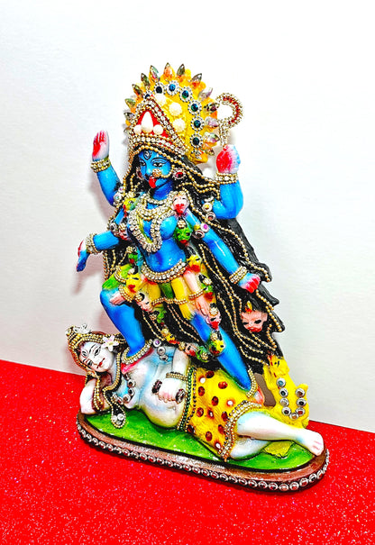 Rare hand decorated Goddess Kali Maa Lord Shiva Statue