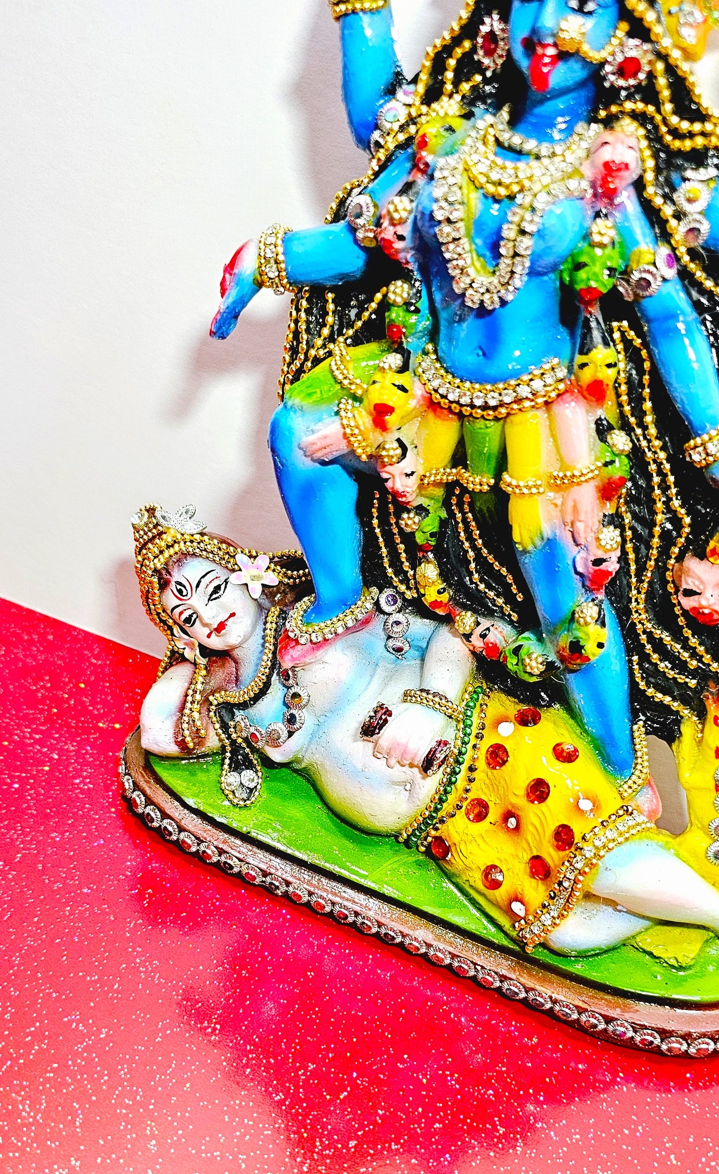 Rare hand decorated Goddess Kali Maa Lord Shiva Statue