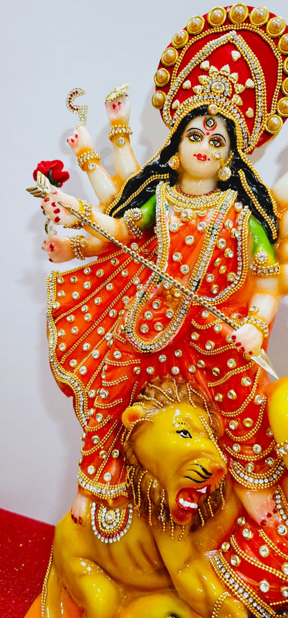 Rare Large hand decorated Goddess Durga Statue