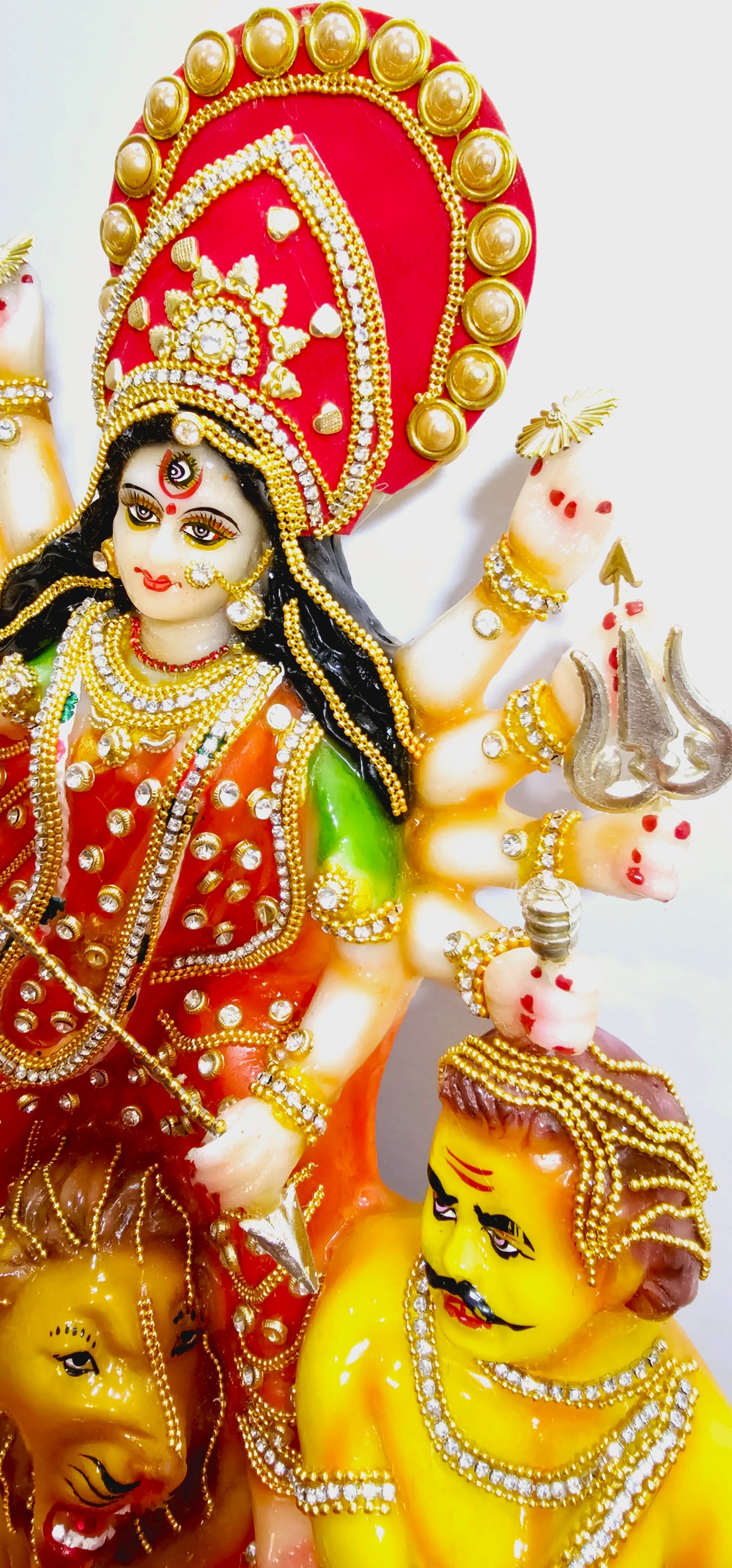 Rare Large hand decorated Goddess Durga Statue