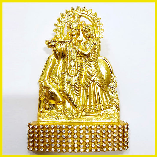 Radha Krishna Gold Statue