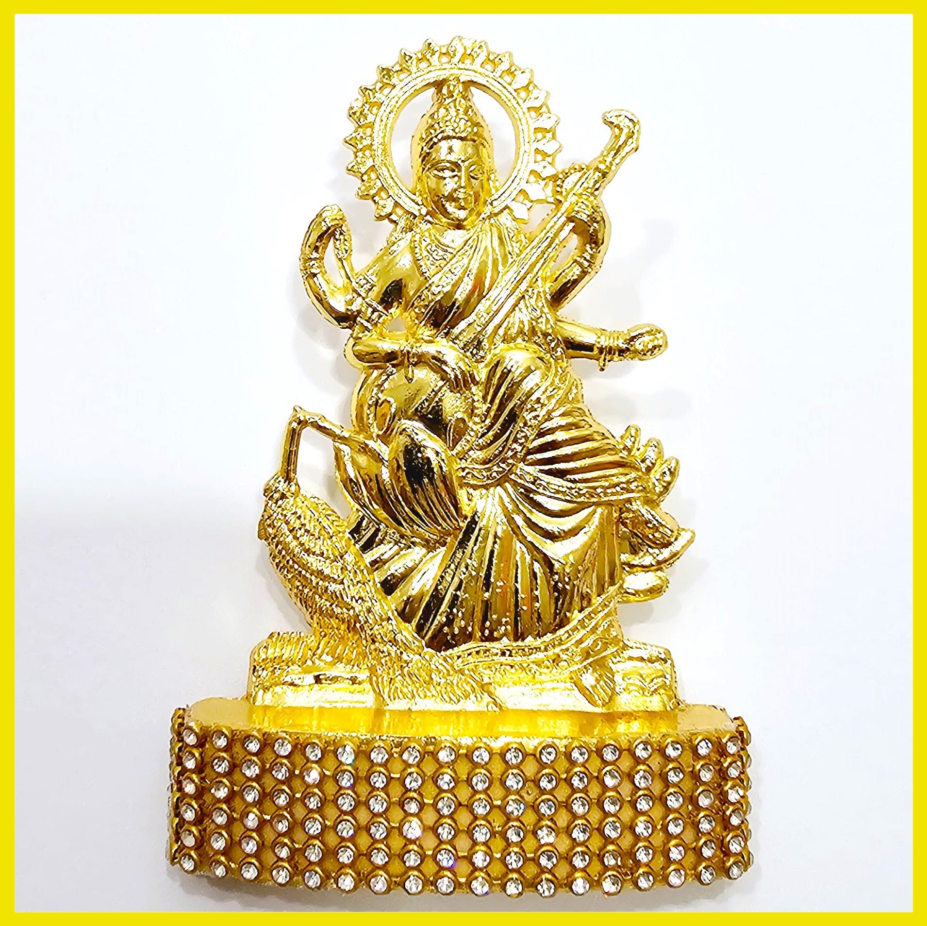 Saraswati Devi Gold Statue