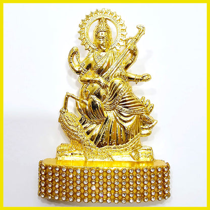 Saraswati Devi Gold Statue