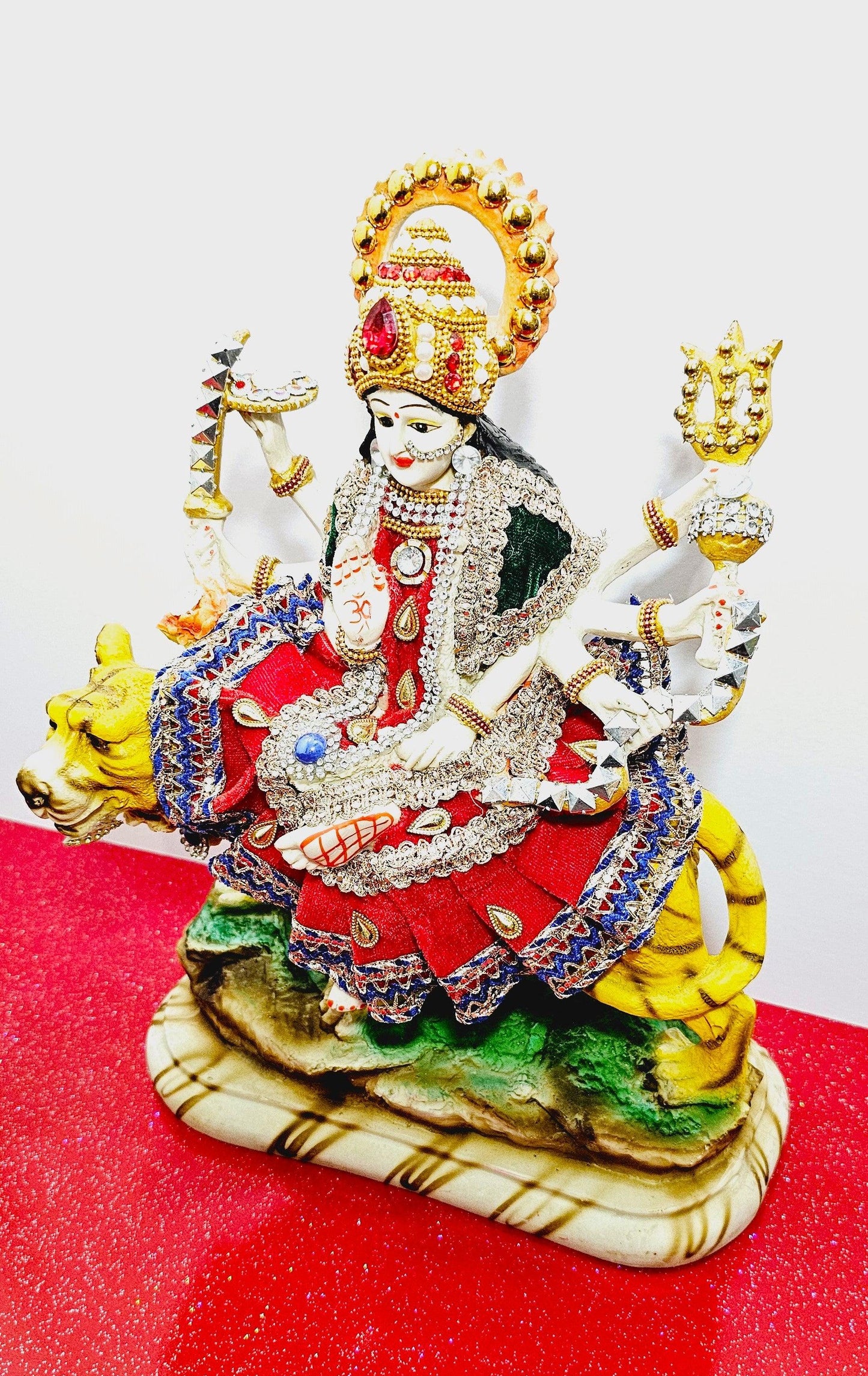 Rare Sherawali Mata ( Durga ) Decorated Statue