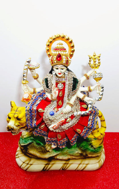 Rare Sherawali Mata ( Durga ) Decorated Statue