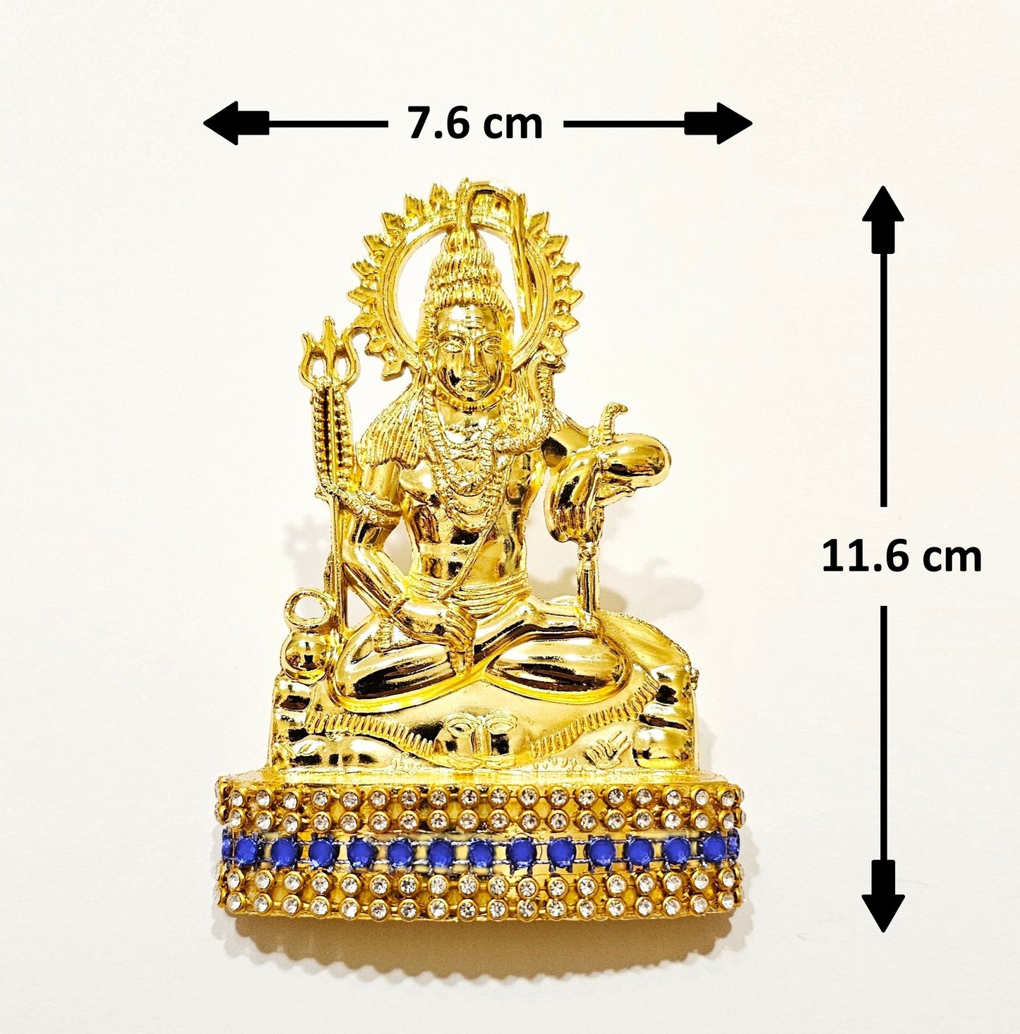 Lord Shiva , Rare Stone Decorated, Gold Plated Idol Statue