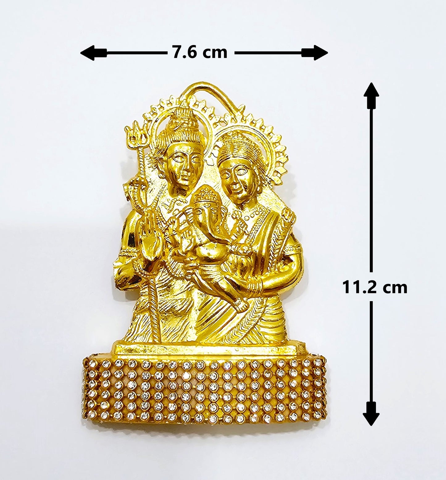 Shiv Parivar Rare Stone Decorated, Gold Plated Idol Statue