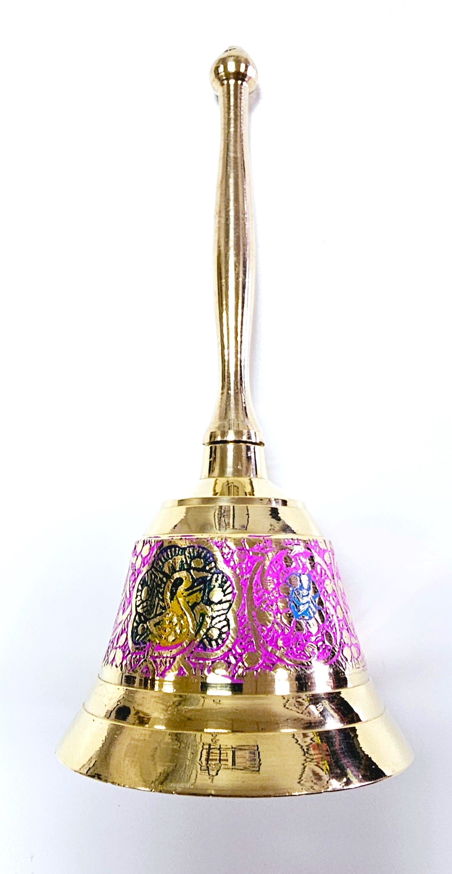 Hand held Solid Brass Bell , School / Reception etc, Different Colours Available