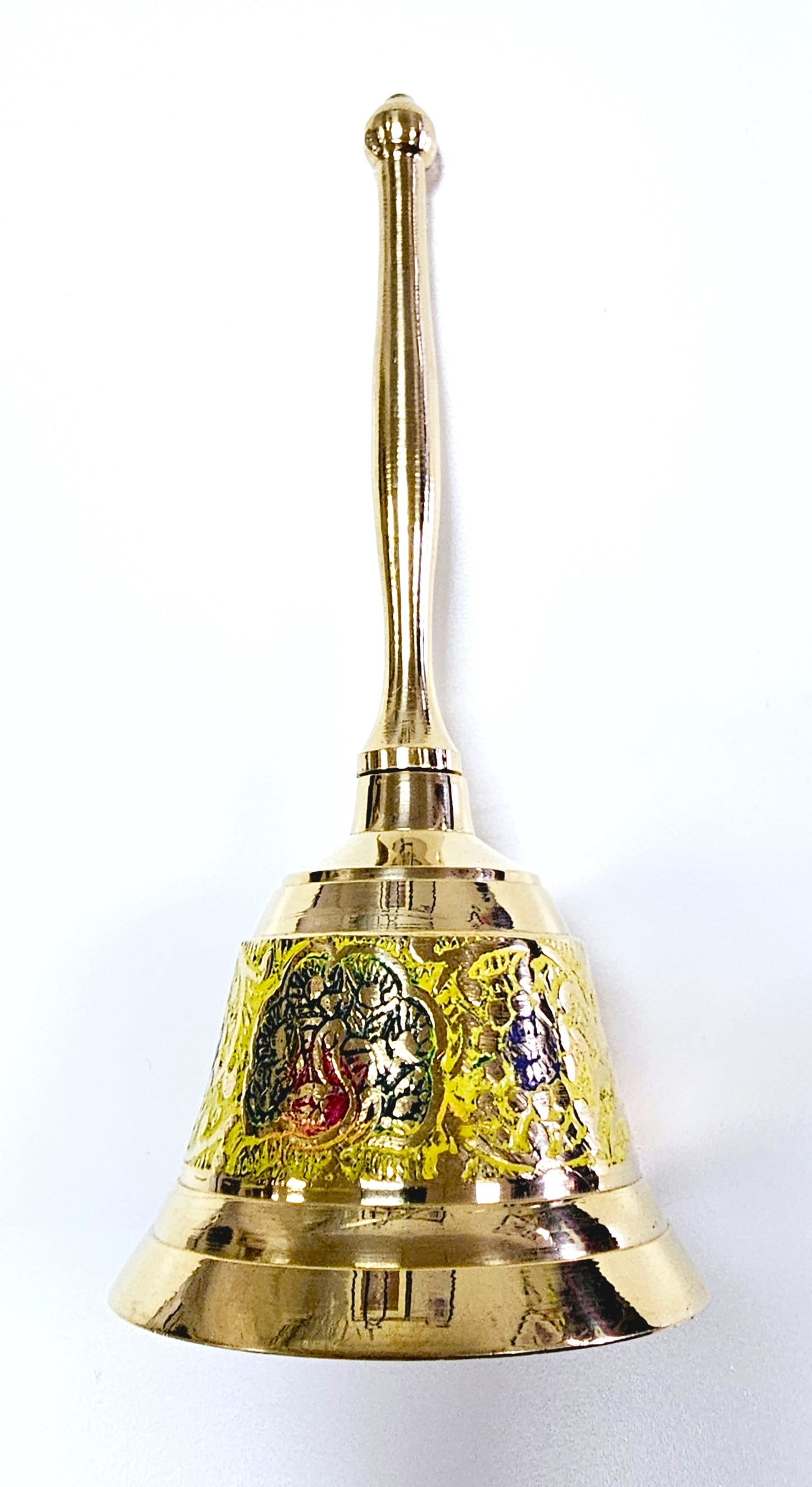 Hand held Solid Brass Bell , School / Reception etc, Different Colours Available