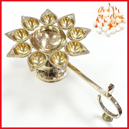 brass aarti diya lamp