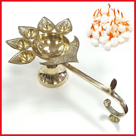 brass aarti diya lamp