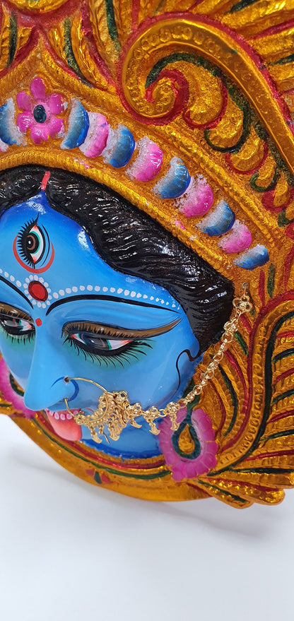 LARGE Rare Goddess Kali Maa/Mata ( Durga ) Wall Hanging Face , Large Nose Ring