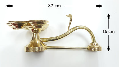 Large Brass Naag/Snake Kapoor/Dhoop Aarti Puja/Pooja/5 lamp Diya Diva