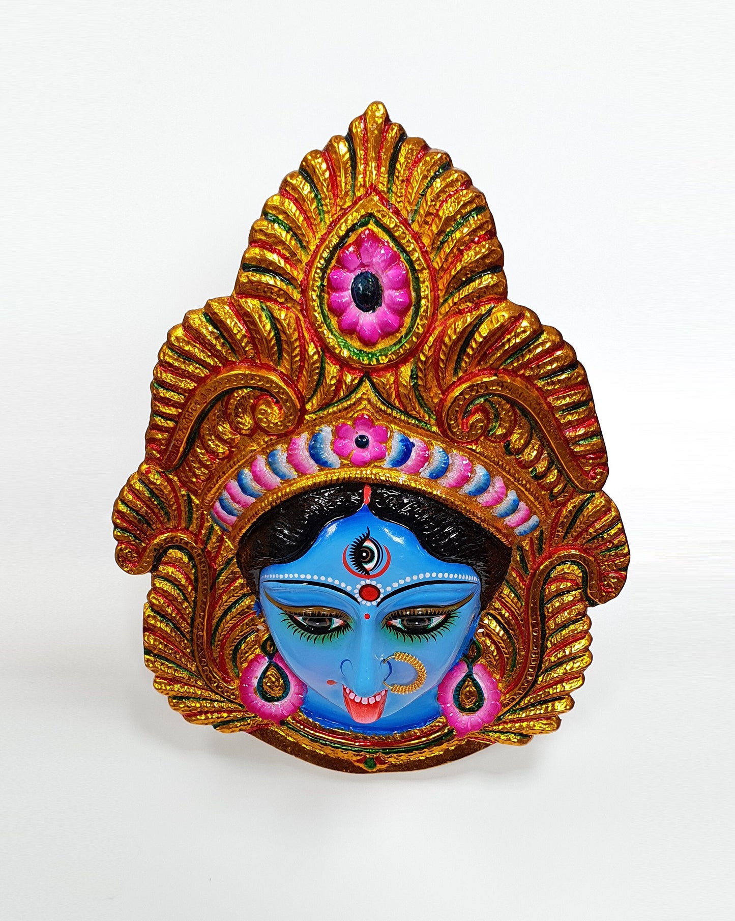 LARGE Rare Goddess Kali Maa/Mata ( Durga ) Wall Hanging Face With Nose Ring