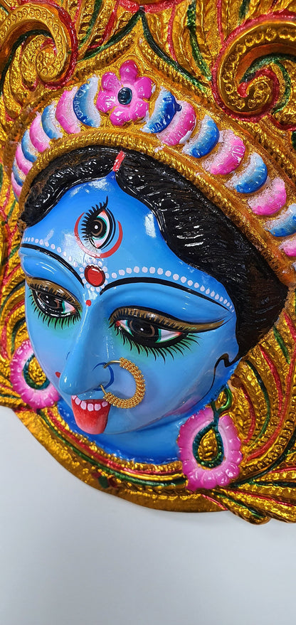 LARGE Rare Goddess Kali Maa/Mata ( Durga ) Wall Hanging Face With Nose Ring