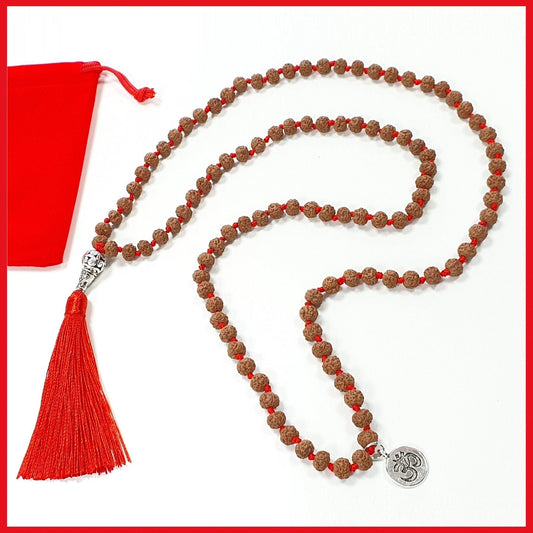 Red Thread Rudraksha Mala