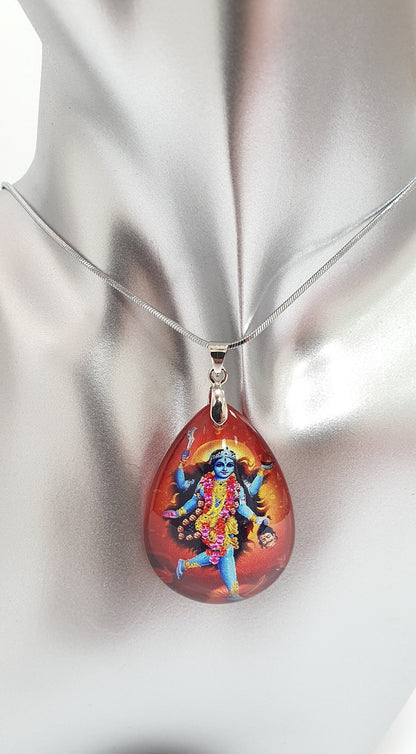 Goddess Kali Maa/Mata Crystal Pendant with Silver Chain , High Quality product