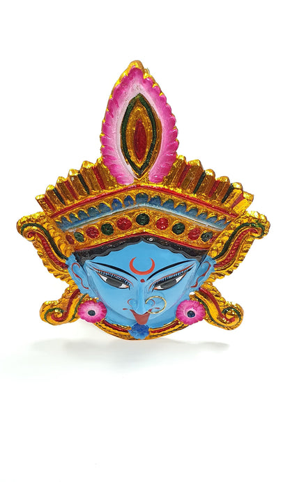 Goddess Kali Maa/Mata ( Durga ) Wall Hanging Face With Nose Ring , Solid Alloy