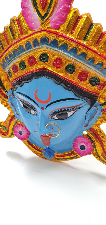 Goddess Kali Maa/Mata ( Durga ) Wall Hanging Face With Nose Ring , Solid Alloy