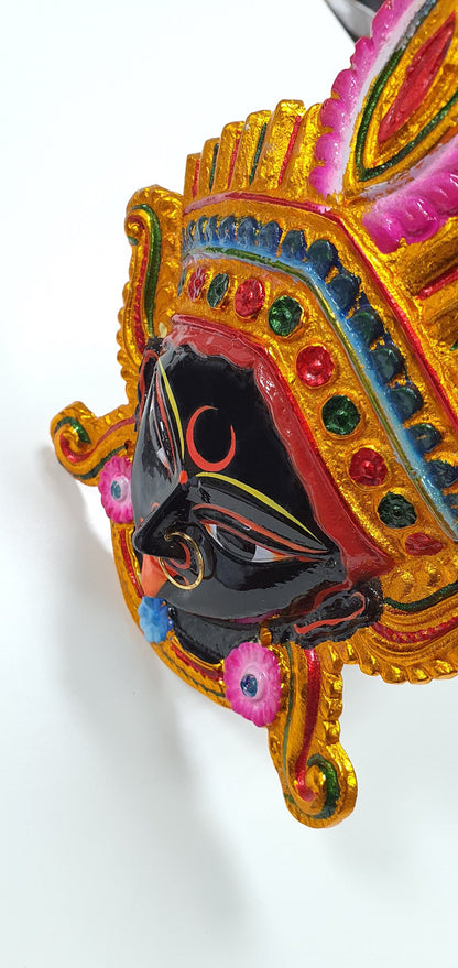 Goddess Kali Maa/Mata ( Durga ) Wall Hanging Face With Nose Ring , Solid Alloy
