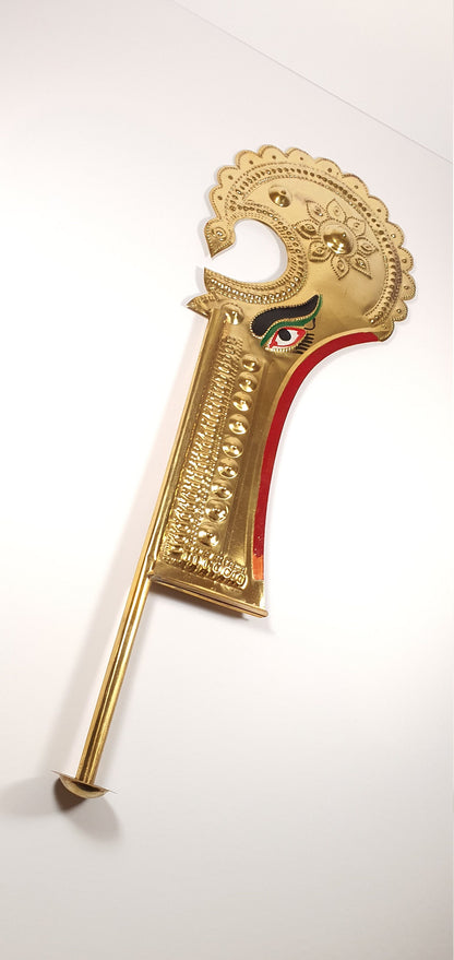 Goddess Kali Scythe , Brass Sickle shaped weapon