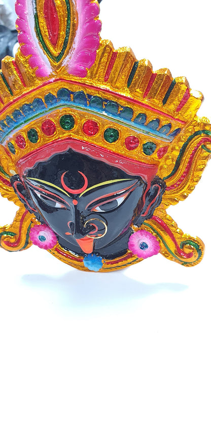 Goddess Kali Maa/Mata ( Durga ) Wall Hanging Face With Nose Ring , Solid Alloy