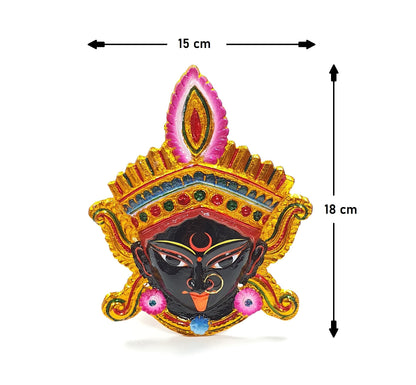 Goddess Kali Maa/Mata ( Durga ) Wall Hanging Face With Nose Ring , Solid Alloy