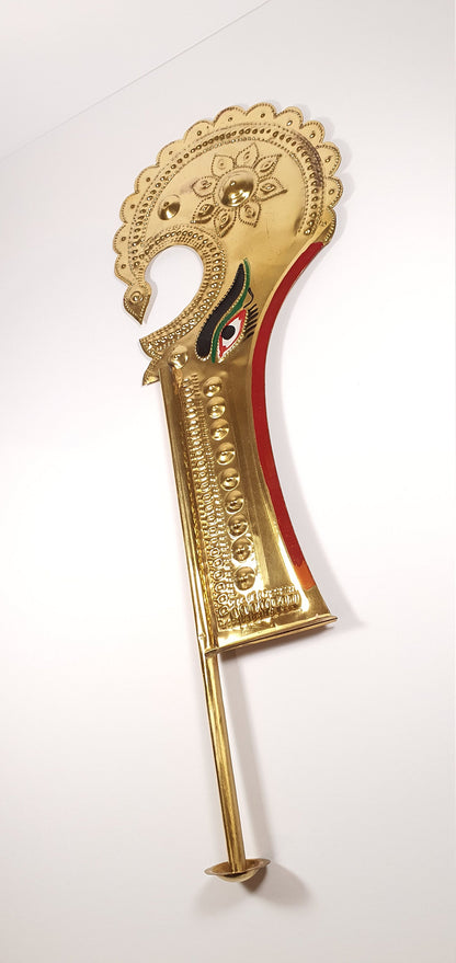 Goddess Kali Scythe , Brass Sickle shaped weapon