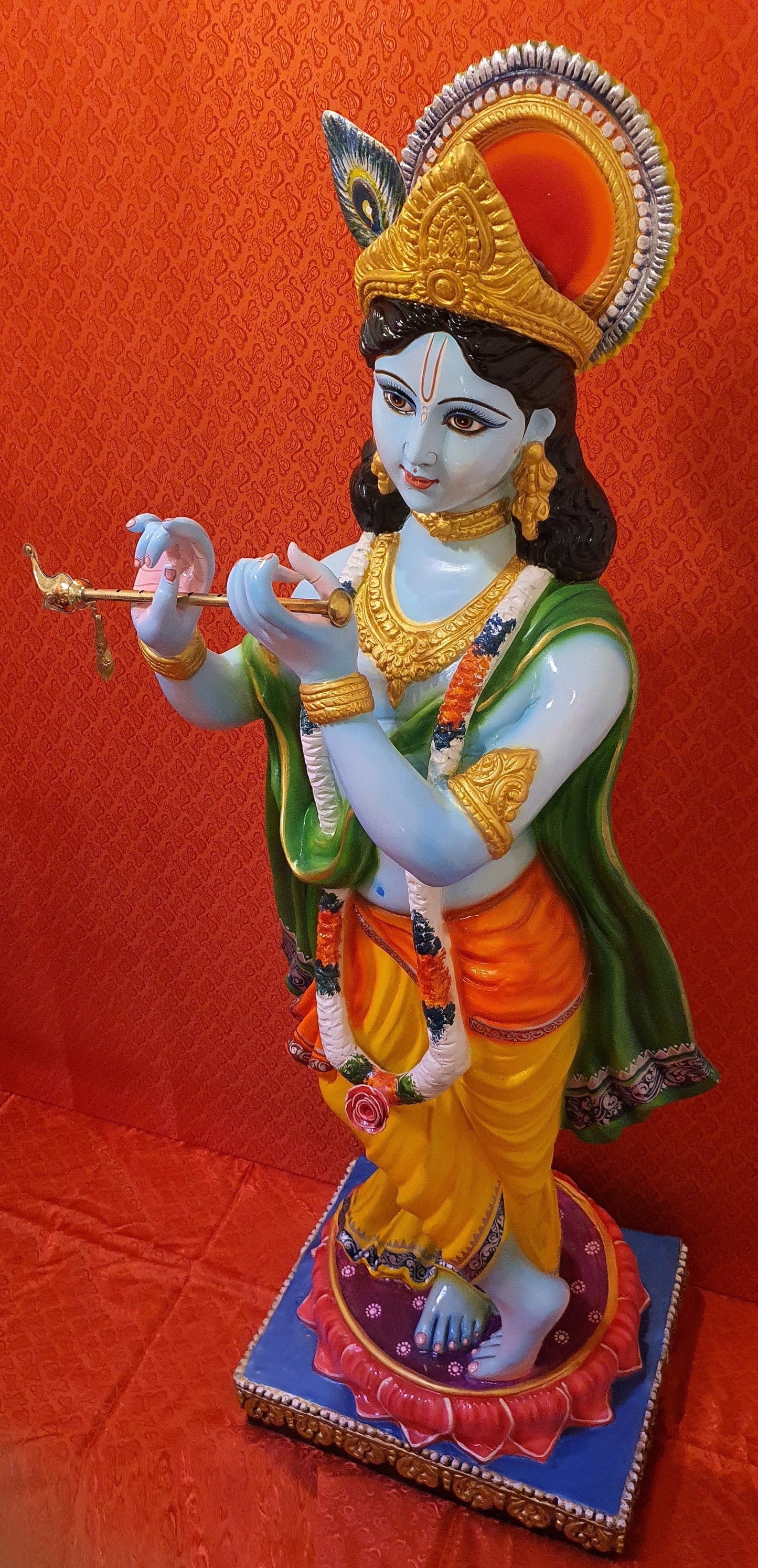 Rare Custom Hand Made Extremely Large Lord Krishna Statue. 1 of a kind.