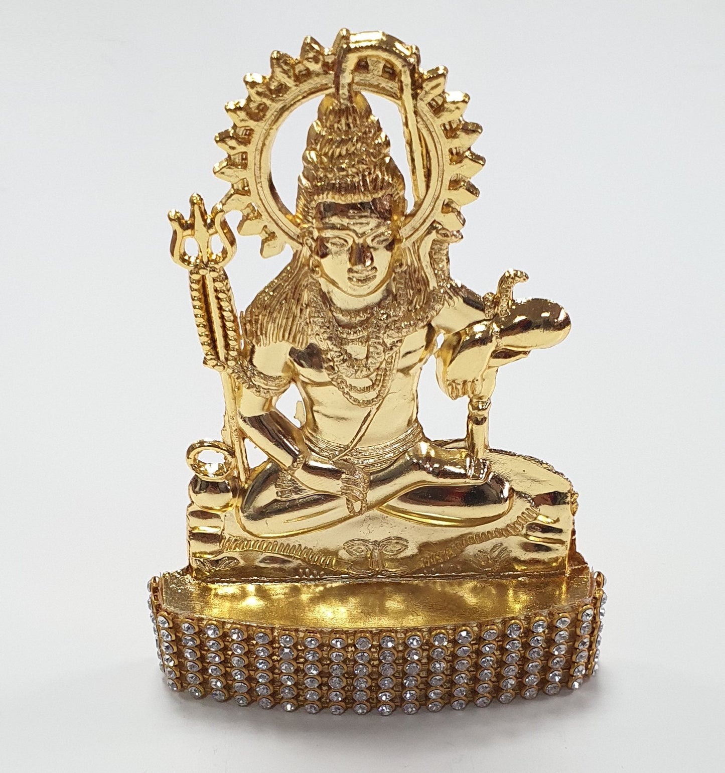 Lord Shiva , Rare Stone Decorated, Gold Plated Idol Statue