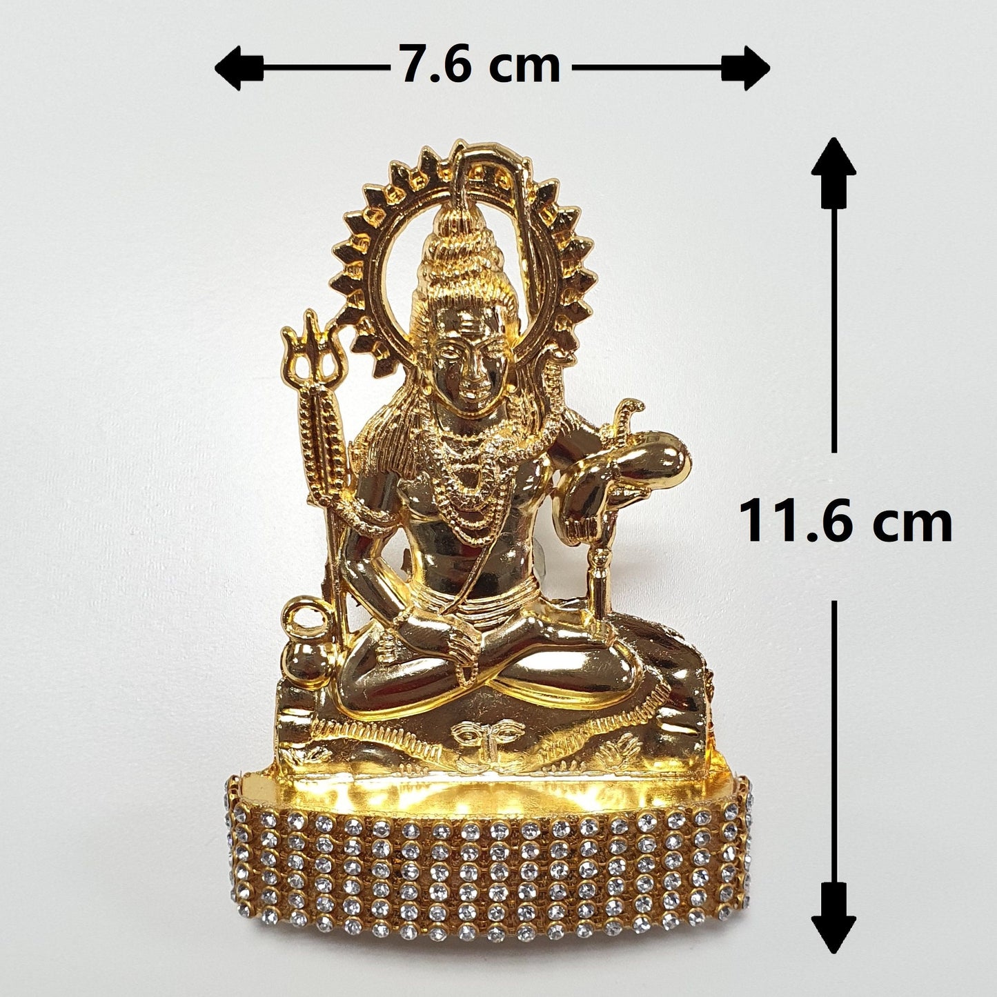 Lord Shiva , Rare Stone Decorated, Gold Plated Idol Statue