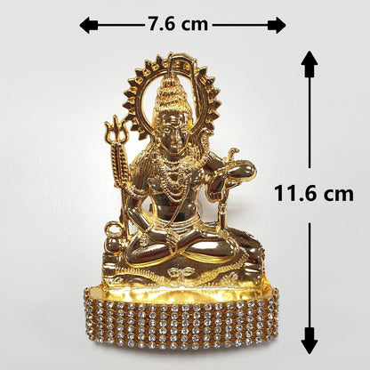 Lord Shiva , Rare Stone Decorated, Gold Plated Idol Statue