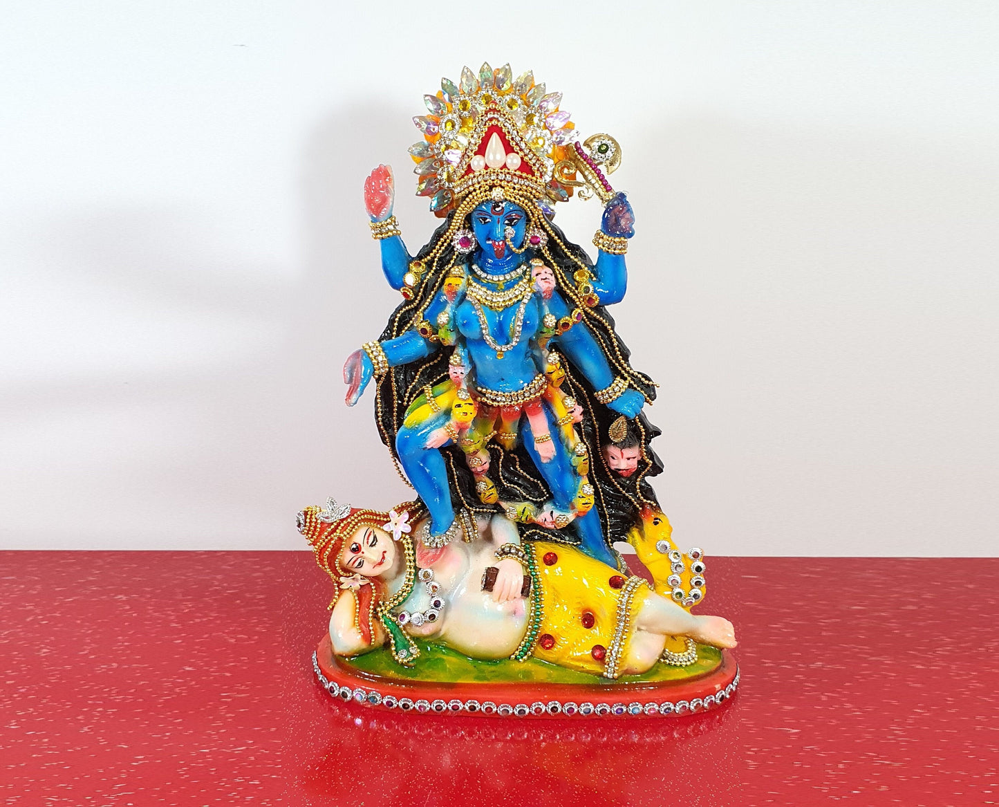 Rare hand decorated Goddess Kali Maa Lord Shiva Statue