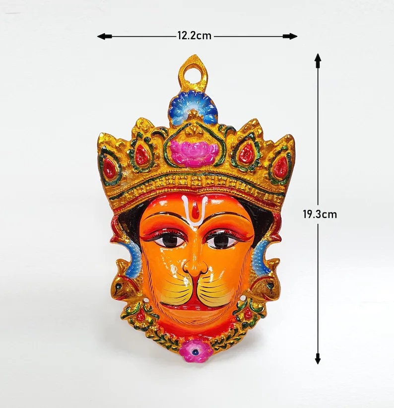 2x Pieces Rare Hanuman/Bajrangbali Wall Hanging Face , Solid Alloy , Built to Last